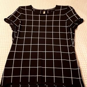 WHBM black and white sweater.  Size L.  Cap sleeves